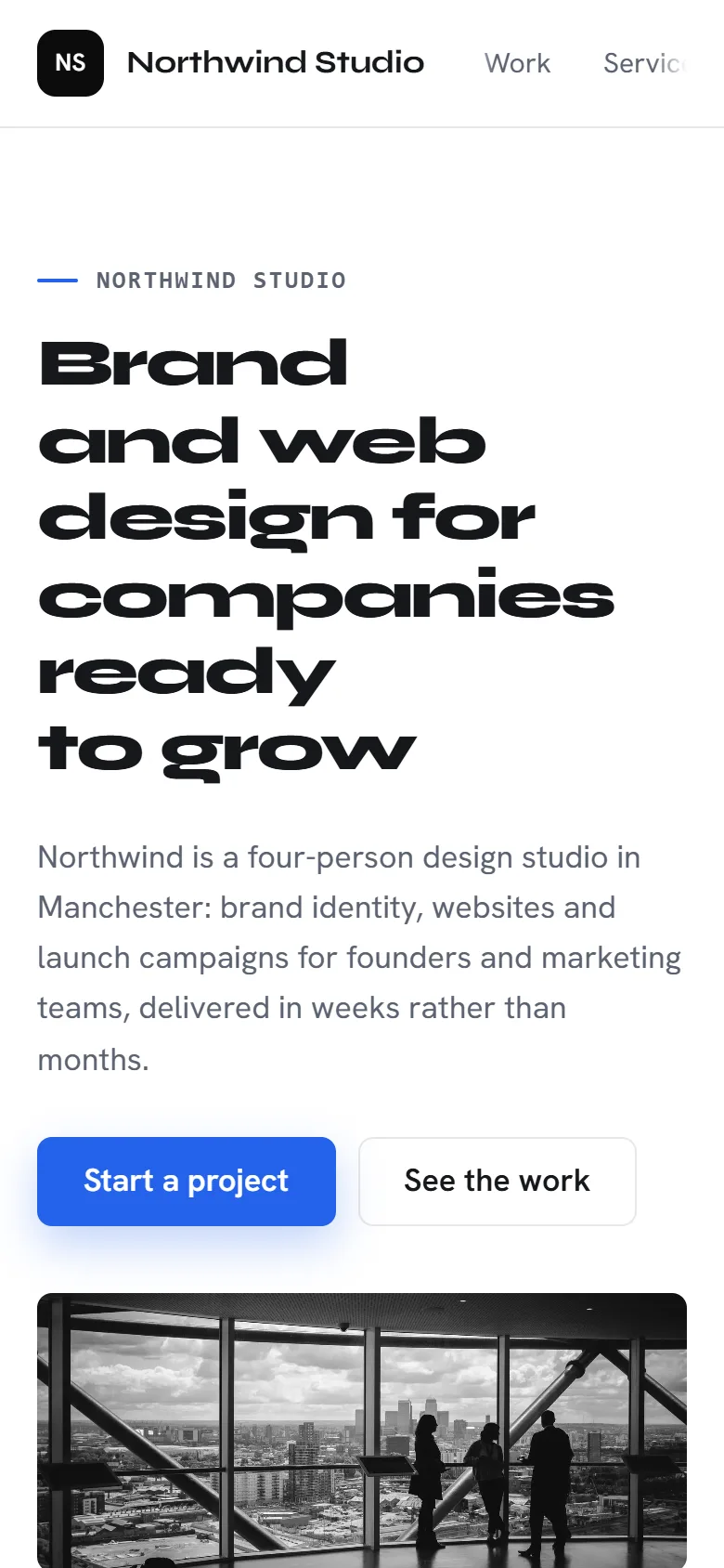 The Agency template on a phone