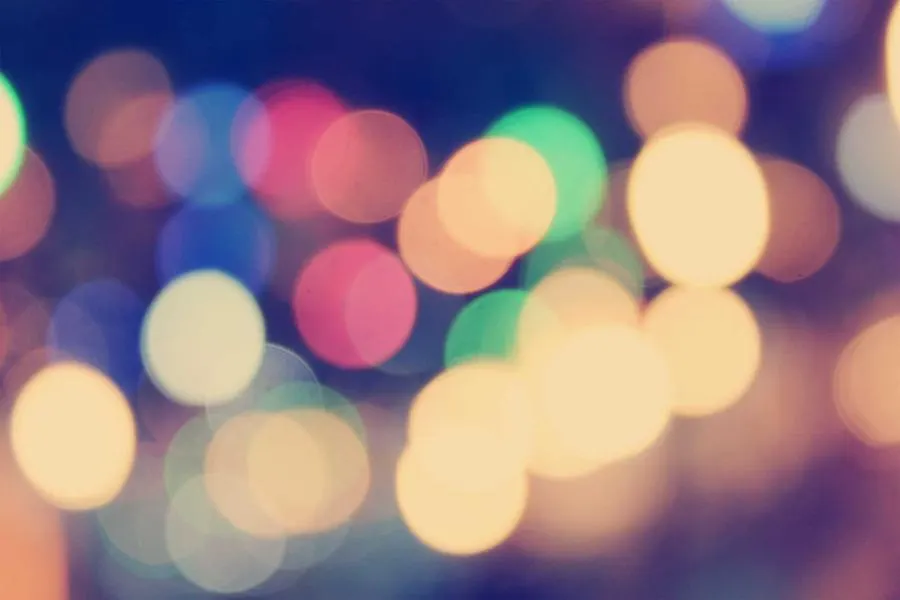 Soft lights out of focus at a party