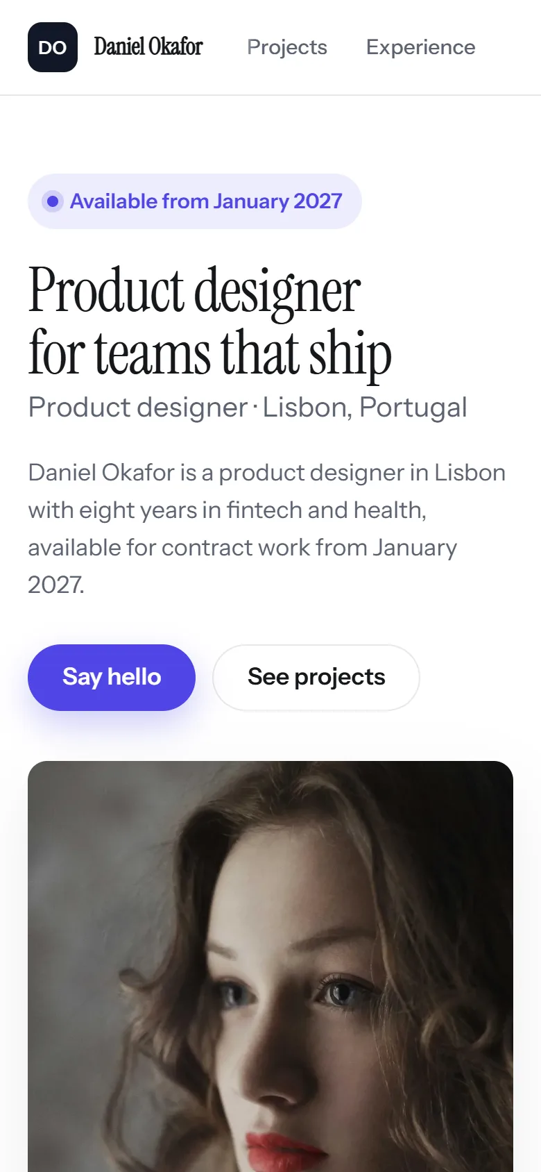 The Personal template on a phone